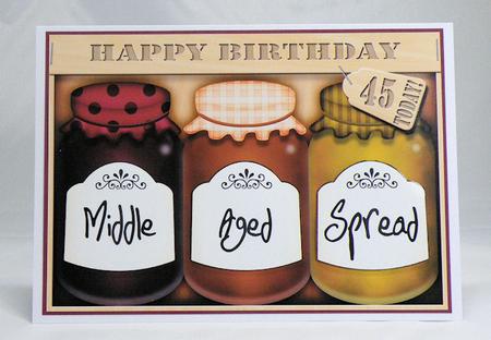 A4 Novelty Middle Aged 45th Birthday Jams N Chutney Topper by Hazel Pepper