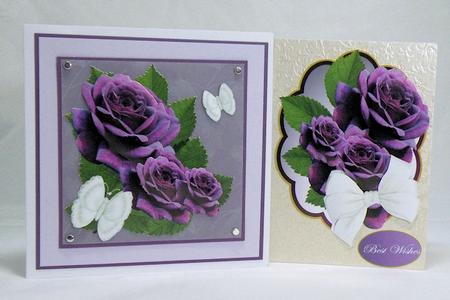 Aubergine Rose 2 Card Sheet Step by Step by Hazel Pepper