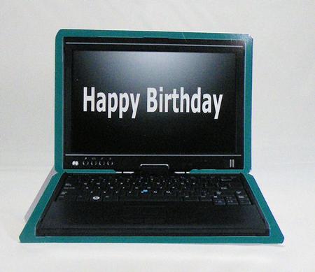 Laptop Computer - Teal Birthday by Hazel Pepper
