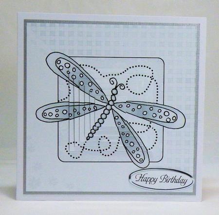 Dragonfly Quick Card with Pyramage by Hazel Pepper