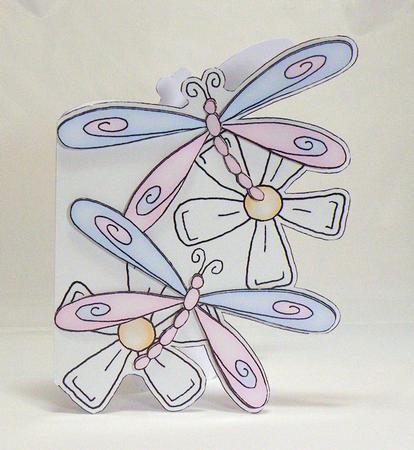 Dragonflies Shaped Card by Hazel Pepper