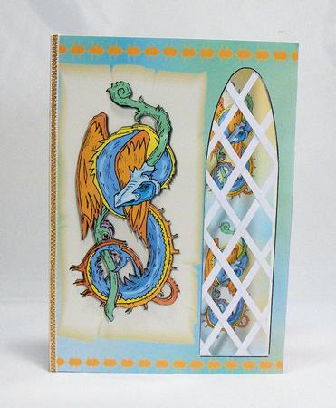 Mythical Dragon Side Trellis Card by Hazel Pepper