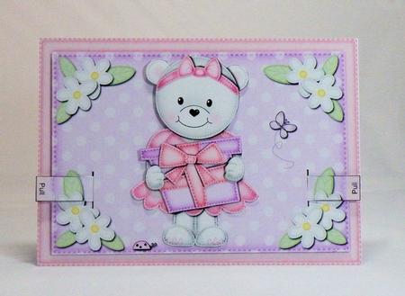 3D Teddy Tess's Present Animated Moveable Decoupage Card Kit by Hazel Pepper