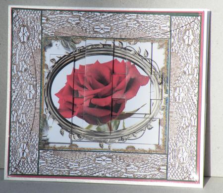 Intertwined Pyramid Red Rose in Gold by Hazel Pepper