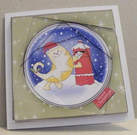 Xmas Cat Quick Card Twisted Spiral Side Stacker by Hazel Pepper