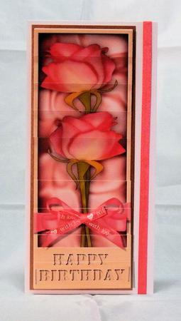 Dl Birthday Roses in a Box with Top N Bottom Stacker by Hazel Pepper