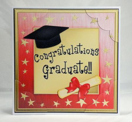 8 x 8 Congratulations Graduate Scalloped Corner Topper by Hazel Pepper