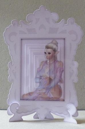 Beautiful Lady in Purple Frame & Stand by Hazel Pepper