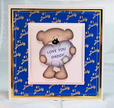 No.1 Daddy Teddy & Heart by Hazel Pepper
