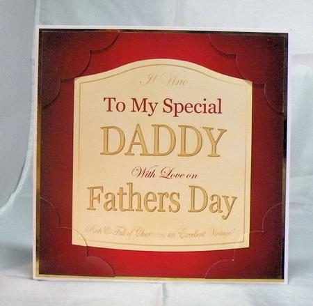 8 x 8 Fathers Day Daddy Wine Label Scalloped Corner Topper by Hazel Pepper