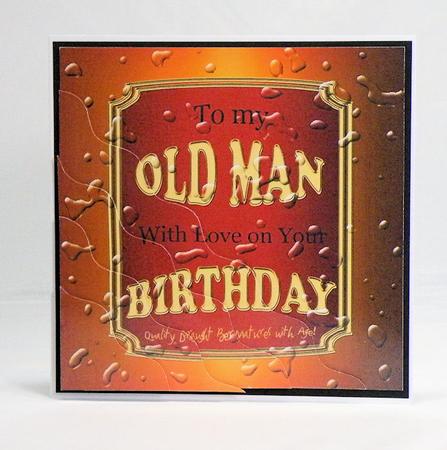 Beer Label Old Man Birthday Wavy Corner Side Stacker Topper by Hazel Pepper