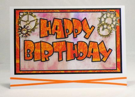 Happy Birthday Steam Punk -orange by Hazel Pepper