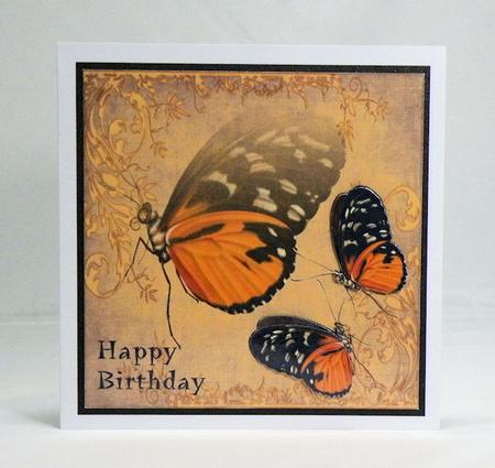 Vintage Burtterflies Male Card by Hazel Pepper
