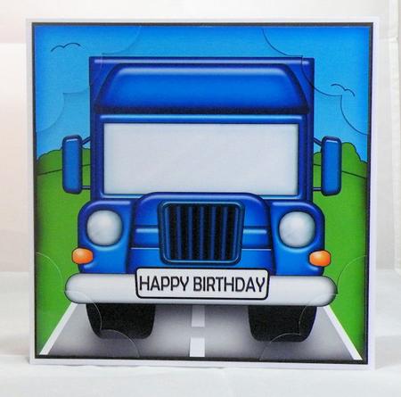 8 x 8 Fun Lorry Scalloped Corner Topper by Hazel Pepper