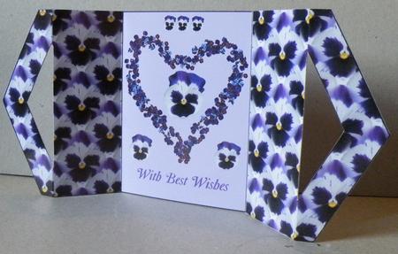 Purple Pansy Triangle Front Gatefold by Hazel Pepper