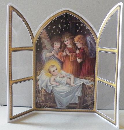 Jesus & the Angels Church Window Large Gatefold Card by Hazel Pepper