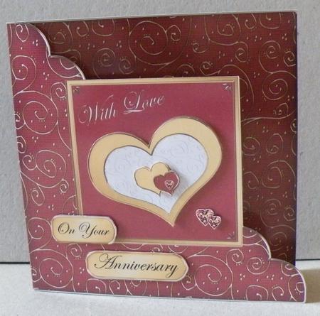 Elegant Hearts Cut and Fold Corner Card by Hazel Pepper