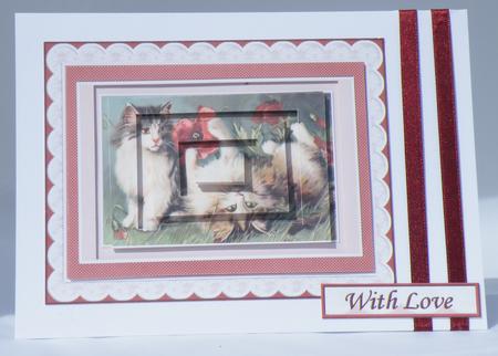 Cats Playing in the Poppies Concentric Pyramid Panel by Hazel Pepper