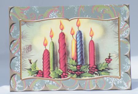 Christmas Candles Scallop Edge Book Card by Hazel Pepper