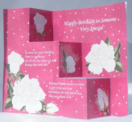 White Rose Tri-fold Steps Card by Hazel Pepper
