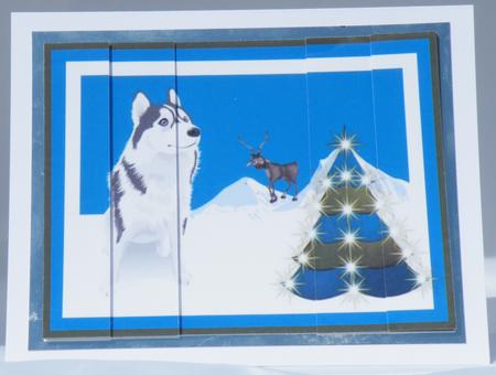 Christmas Dog in Blue by Hazel Pepper
