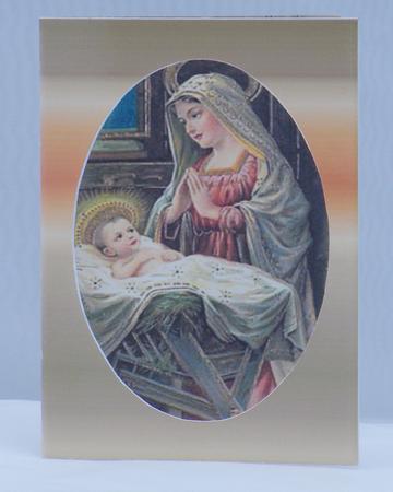 Nativity Oval Single Window Card by Hazel Pepper