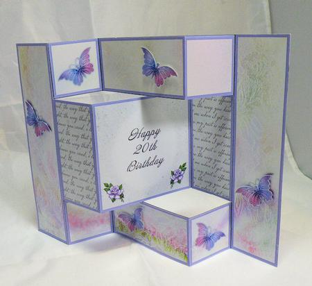 Fantasy Butterfly 3 - 20th Birthday - Tri Shutter Card by Hazel Pepper