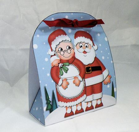 3D Xmas Santa & Mrs Claus Treat or Favour Box Mini Kit by Hazel Pepper
