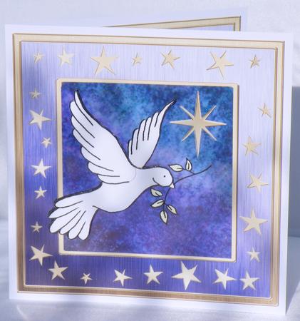 8 x 8 Xmas Dove Kit with 3D Decoupage by Hazel Pepper