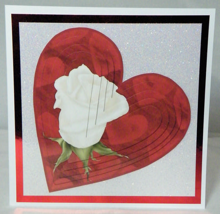 White Rose - Heart Pyramid Topper by Hazel Pepper