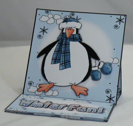 Brand New Penguin & Snowballs Christmas 5 Minute Easel Card by Hazel Pepper
