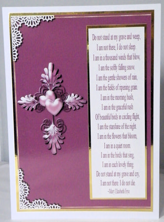 Do Not Weep - Sympathy Card Topper by Hazel Pepper