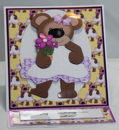 Get Well Flower Bear Easel Card by Hazel Pepper