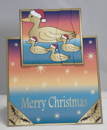 Golden Christmas Ducks Vertical Fold Back by Hazel Pepper