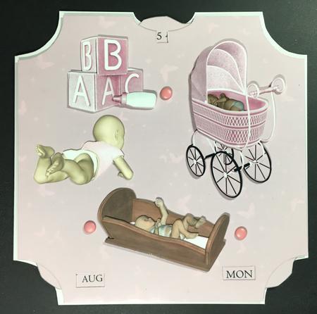Birth Date Calendar Baby Girl by Hazel Pepper