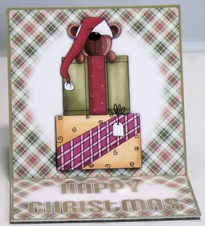Christmas Teddy 5 Minute Easel Card by Hazel Pepper