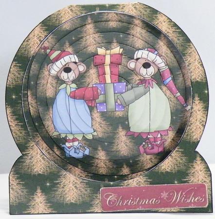 Gold Christmas Tree Blank Globe Card by Hazel Pepper