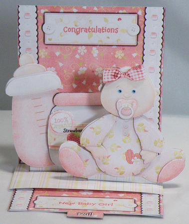 New Baby Girl Pop-up Slider Card Kit by Hazel Pepper