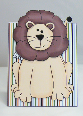 Leo Lion Over the Edge Card by Hazel Pepper