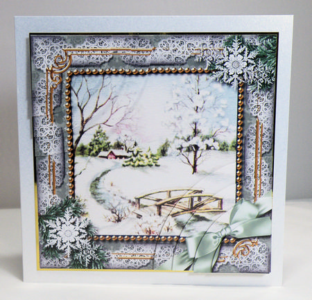 Winter Morning Snow 6 Inch Duo Corner Stack Card Front by Hazel Pepper