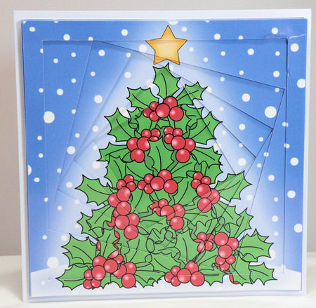 8 x 8 Christmas Holly Twisted Tunnel Card Kit by Hazel Pepper