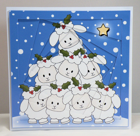 8 x 8 Merry Christmas to Ewe! Twisted Tunnel Card Kit by Hazel Pepper