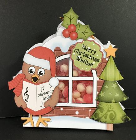 3D Robin Xmas Window Treat Holder Christmas Decoration by Hazel Pepper