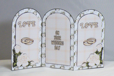 White Roses Wedding Day Arch Tri Fold by Hazel Pepper