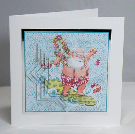 Surfing Santa Star Pyramid by Hazel Pepper