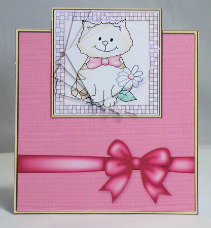 Cute Cat Easy Over the Edge Card N Spiral Pyramid by Hazel Pepper