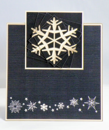 Xmas Snowflake Easy Over the Edge Card N Spiral Pyramid by Hazel Pepper
