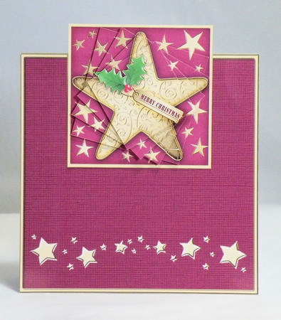 Xmas Star Easy Over the Edge Card N Spiral Pyramid by Hazel Pepper