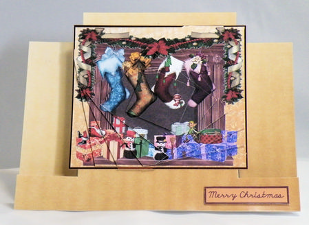 Christmas Fireplace Stagger Card Backing by Hazel Pepper