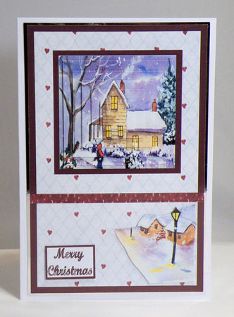 Christmas House Pyramid Card by Hazel Pepper